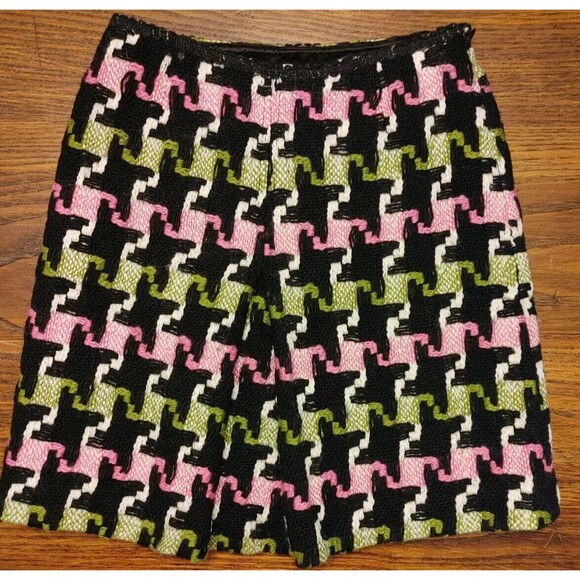 BOHO VTG MILLY of New York Embroidery Mod 70s Skirt Green Pink Black Mini Sz 2 - Picture 9 of 9